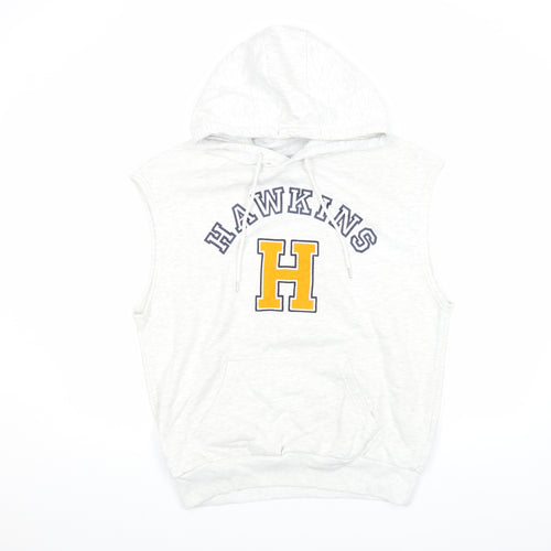 Stranger Things Hawkins H White Sleeveless Hoodie Men’s M