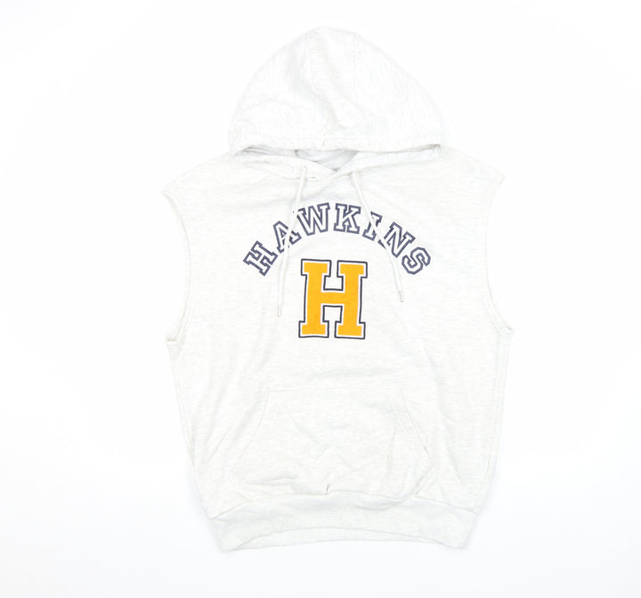 Stranger Things Hawkins H White Sleeveless Hoodie Men’s M