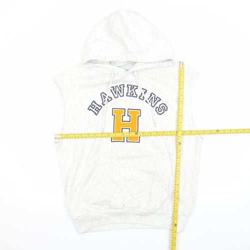 Stranger Things Hawkins H White Sleeveless Hoodie Men’s M
