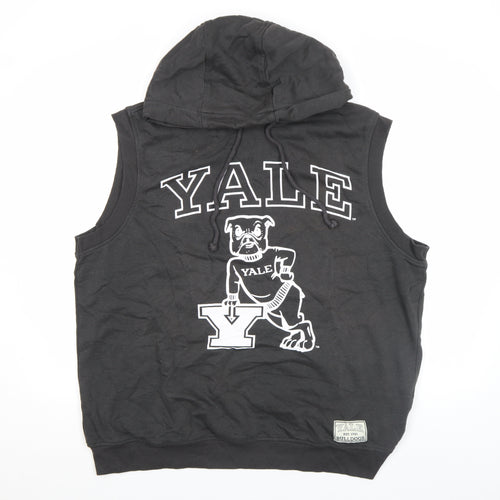 ASOS Men’s Black Yale Sleeveless Hoodie Medium Logo Print Vest