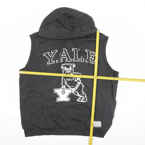 ASOS Men’s Black Yale Sleeveless Hoodie Medium Logo Print Vest