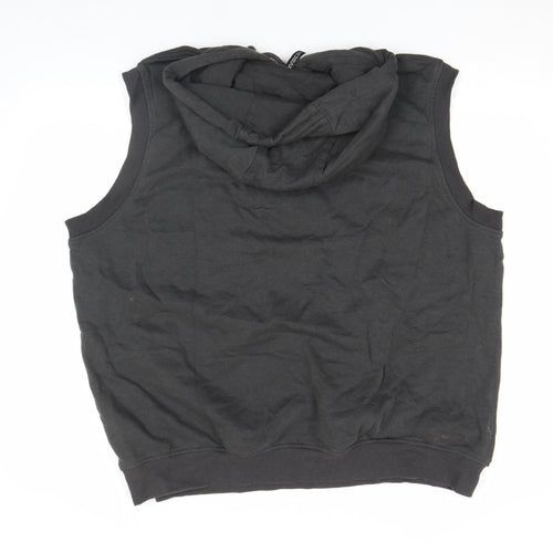 ASOS Men’s Black Yale Sleeveless Hoodie Medium Logo Print Vest