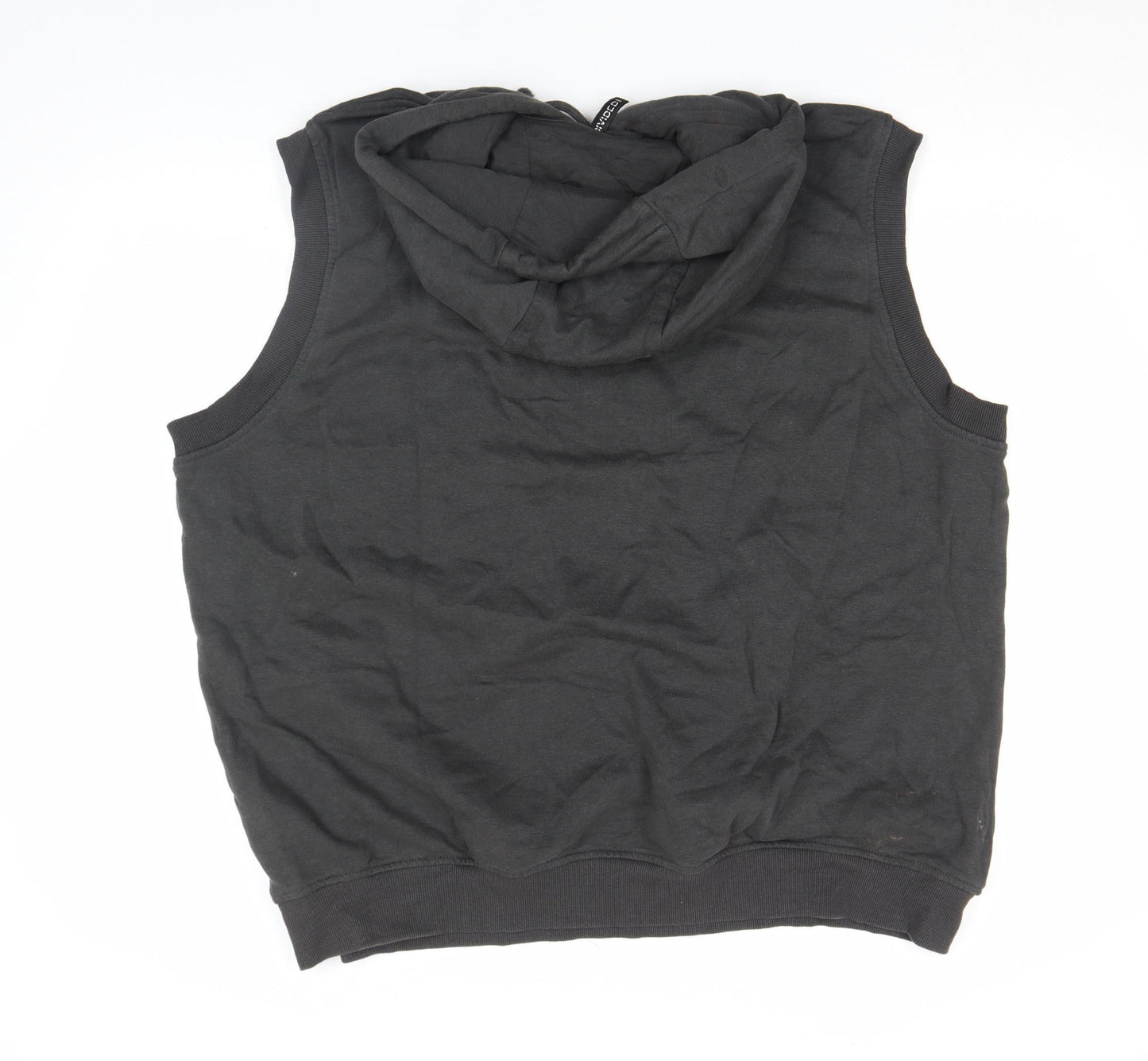 ASOS Men’s Black Yale Sleeveless Hoodie Medium Logo Print Vest