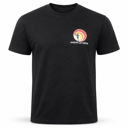 Adler Men's Black Sports Graphic Print Short Sleeve T-Shirt M