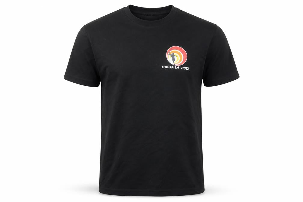 Adler Men's Black Sports Graphic Print Short Sleeve T-Shirt M