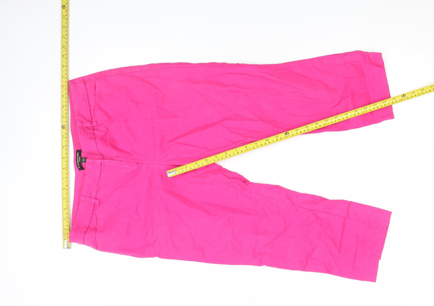 Massimo Fabbro Women's Pink Capri Cotton Trousers Size 14