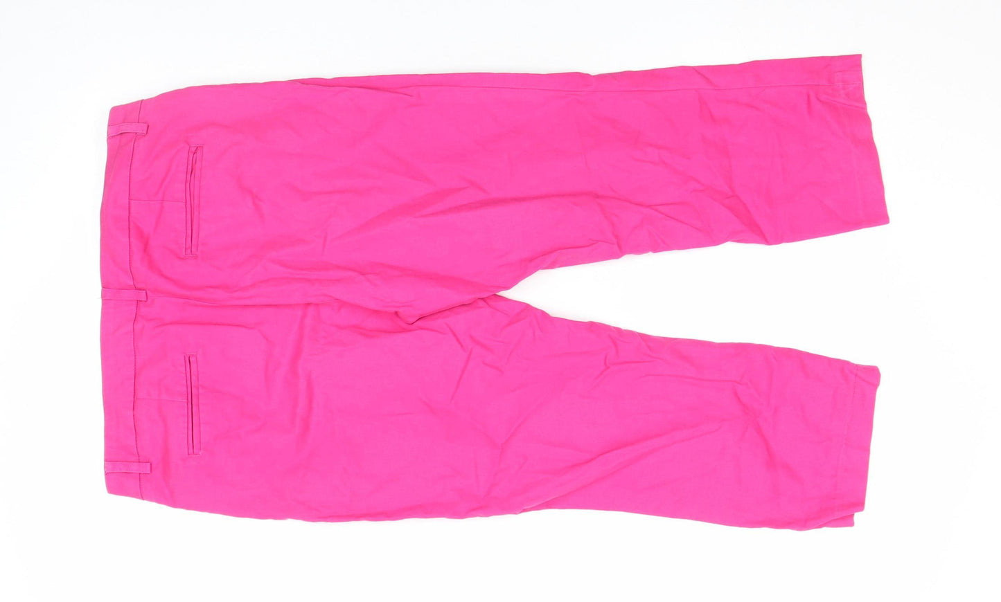Massimo Fabbro Women's Pink Capri Cotton Trousers Size 14