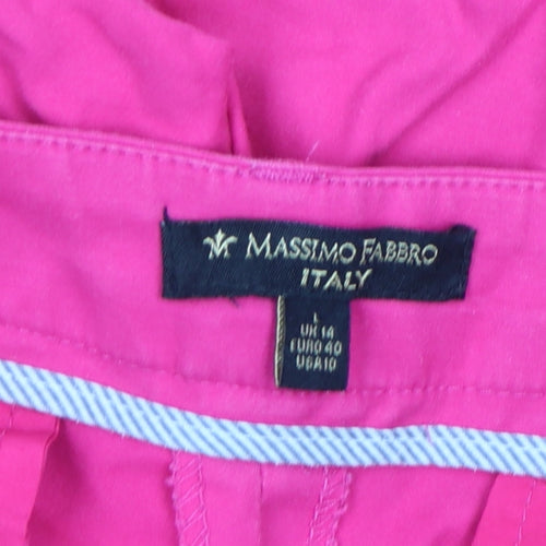 Massimo Fabbro Women's Pink Capri Cotton Trousers Size 14