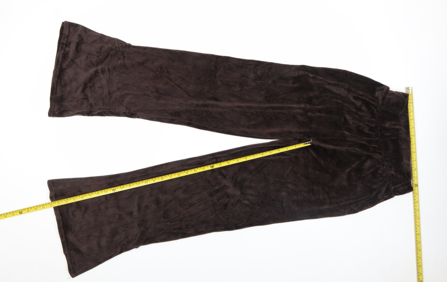 Brave Soul Womens Brown Velour Flared Trousers Size M