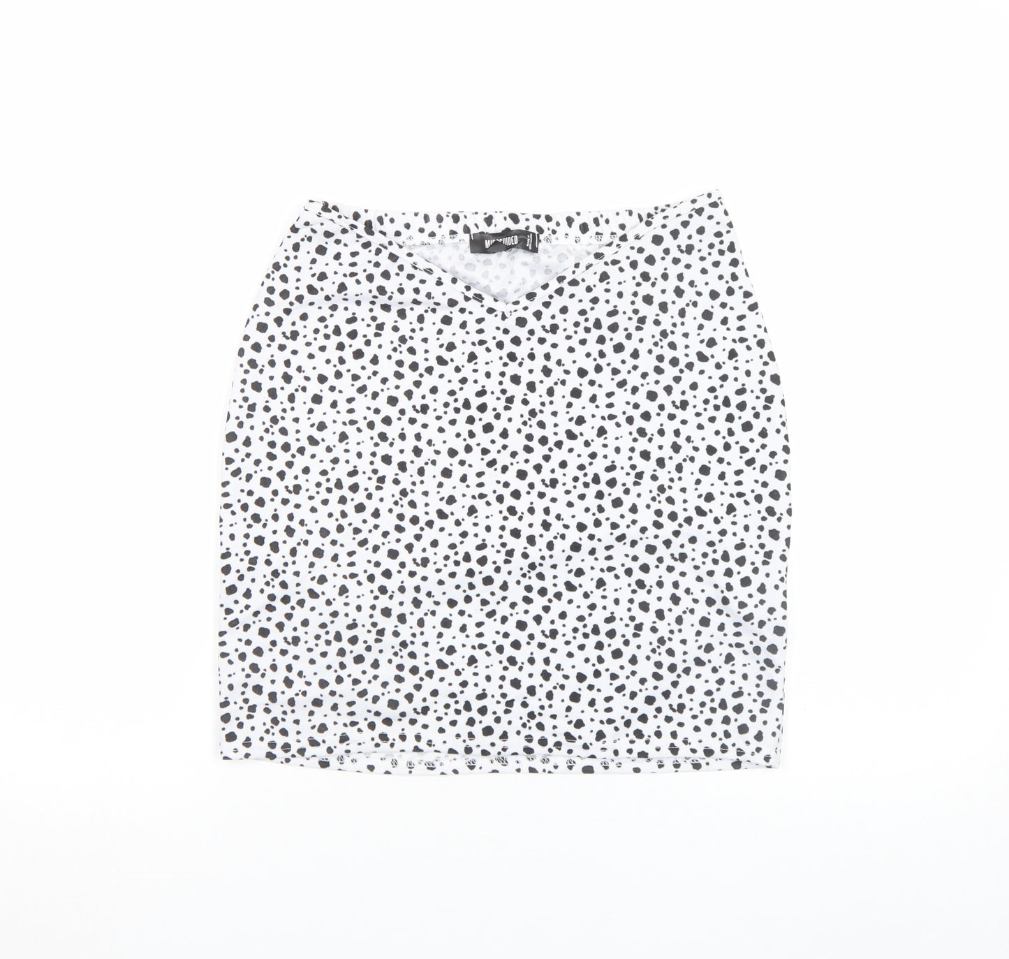 Missguided Women’s White Animal Print Stretch Pencil Skirt Size 8