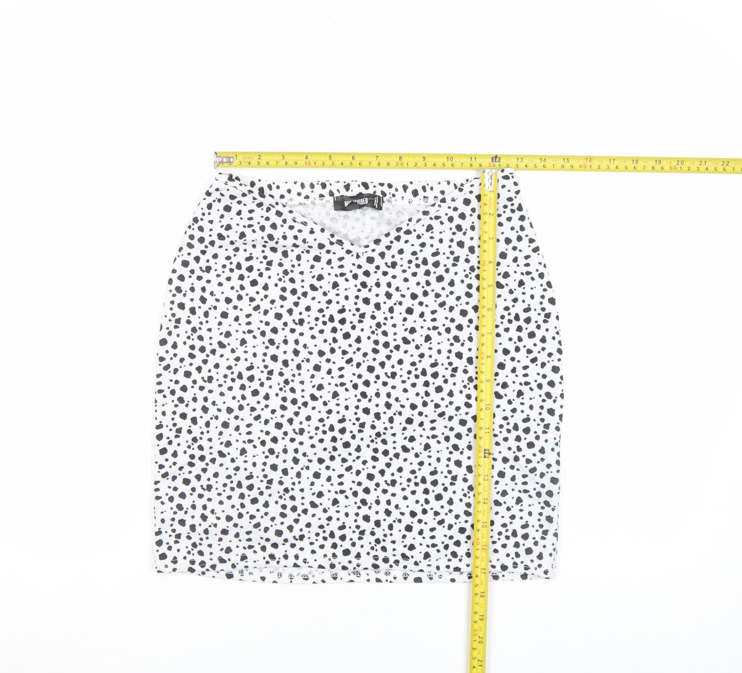 Missguided Women’s White Animal Print Stretch Pencil Skirt Size 8