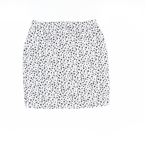 Missguided Women’s White Animal Print Stretch Pencil Skirt Size 8