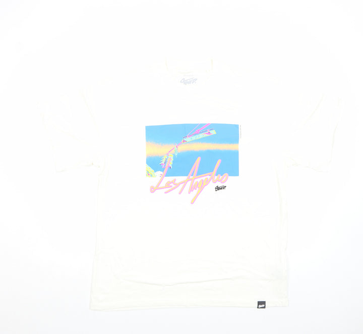 Pull&Bear Men’s White Los Angeles Graphic Short Sleeve T-Shirt M