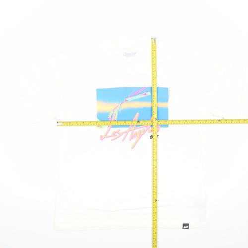 Pull&Bear Men’s White Los Angeles Graphic Short Sleeve T-Shirt M