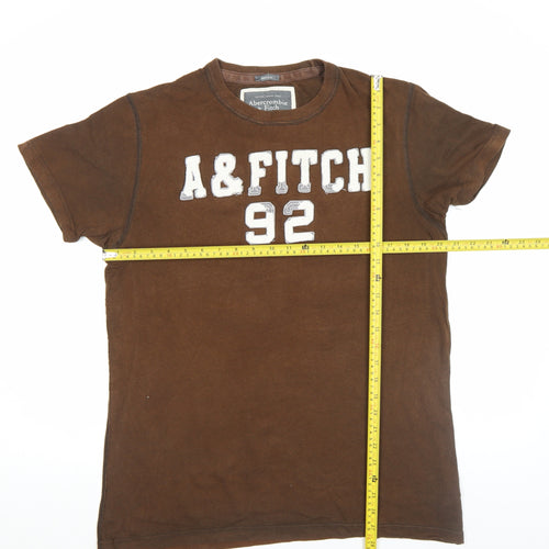 Abercrombie & Fitch Men's Brown Logo Muscle Fit T-Shirt Size L