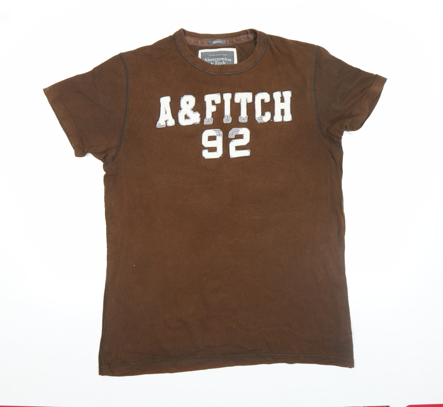 Abercrombie & Fitch Men's Brown Logo Muscle Fit T-Shirt Size L