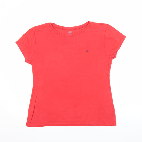 Tommy Hilfiger Women's Red Slim Fit Cotton T-Shirt Size S