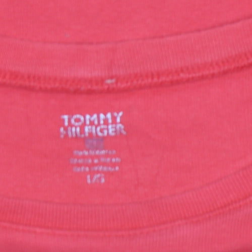 Tommy Hilfiger Women's Red Slim Fit Cotton T-Shirt Size S