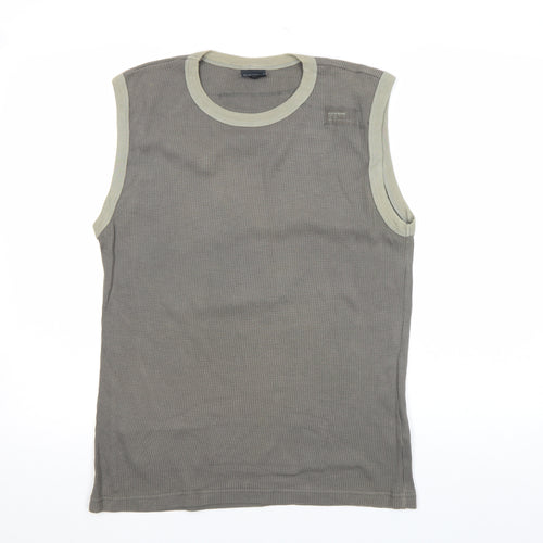 Kickers Men's Grey Sleeveless Crew Neck Cotton T-Shirt Size L