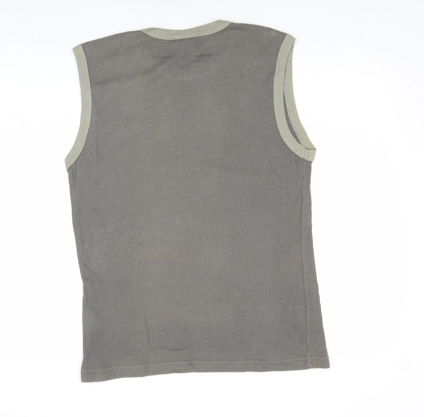 Kickers Men's Grey Sleeveless Crew Neck Cotton T-Shirt Size L