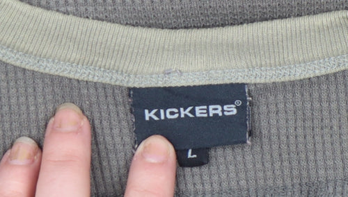 Kickers Men's Grey Sleeveless Crew Neck Cotton T-Shirt Size L