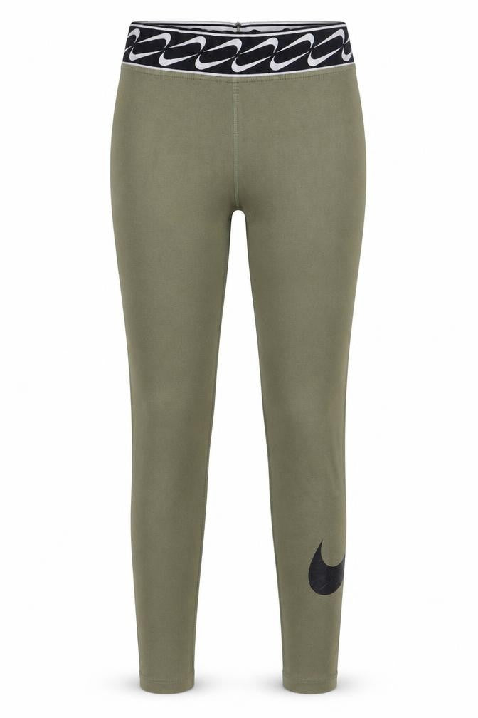 Nike Women Green Small Leggings Elastic Waist Slim Fit Activewear