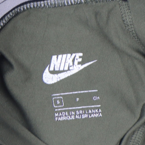 Nike Women Green Small Leggings Elastic Waist Slim Fit Activewear
