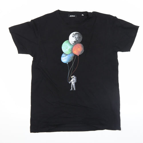 Moda Bandidos Men's Black XL Space Astronaut Graphic T-Shirt