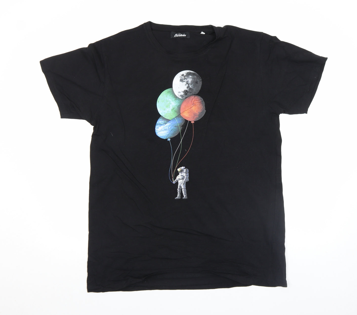 Moda Bandidos Men's Black XL Space Astronaut Graphic T-Shirt