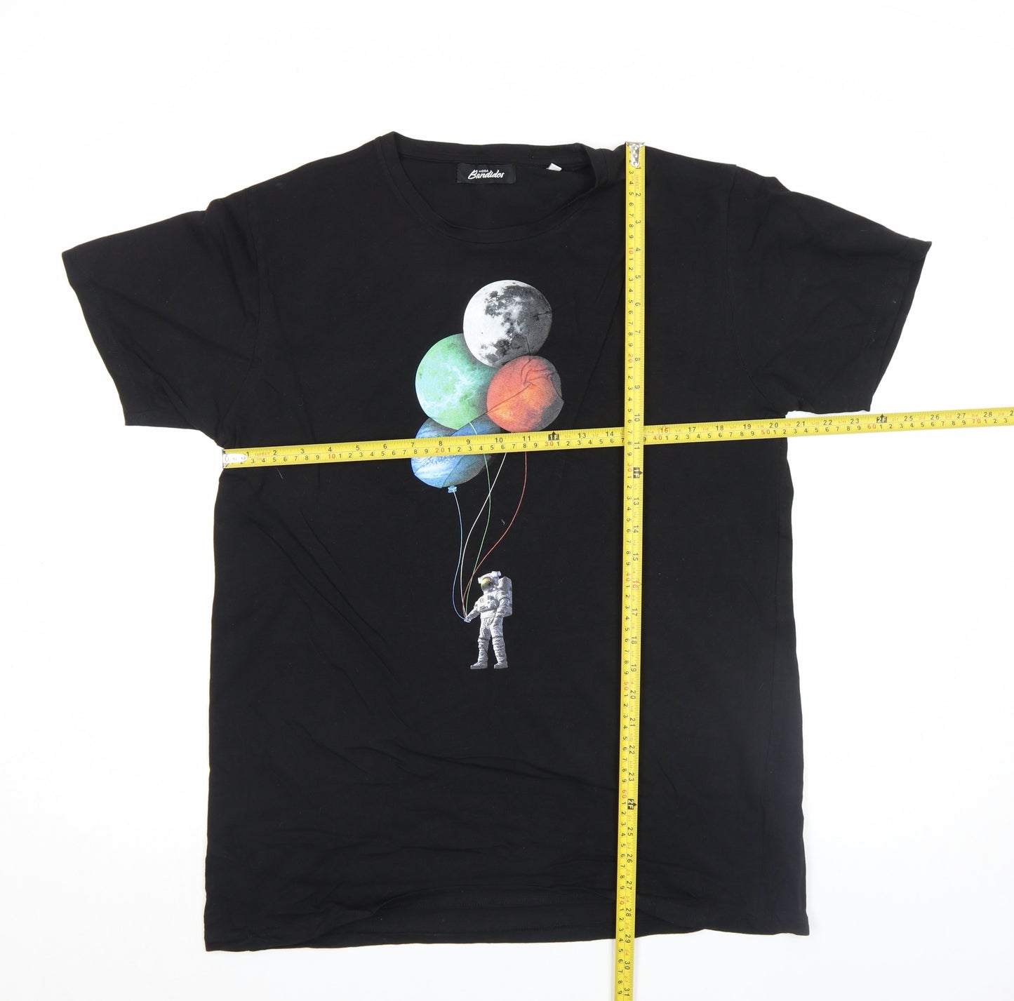 Moda Bandidos Men's Black XL Space Astronaut Graphic T-Shirt