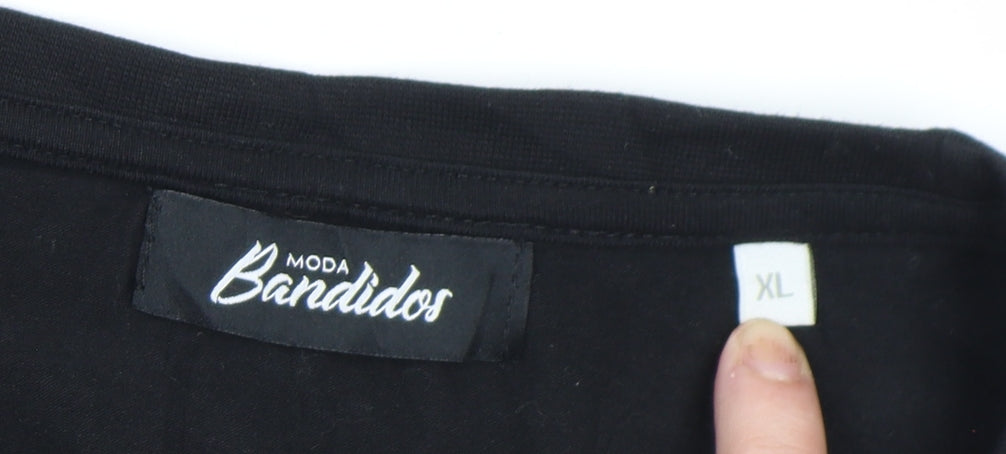 Moda Bandidos Men's Black XL Space Astronaut Graphic T-Shirt