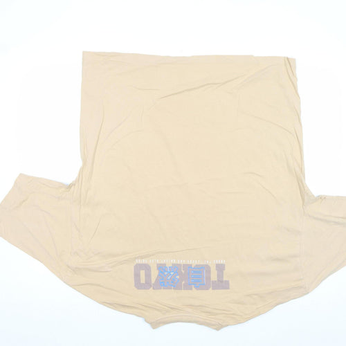 ASOS DESIGN Men's Beige Cotton Relaxed Fit Short Sleeve T-Shirt M