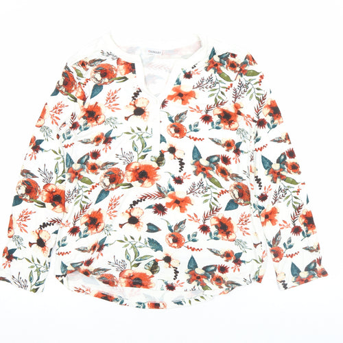 Damart Womens Multicoloured Floral Henley Long Sleeve Top Size S