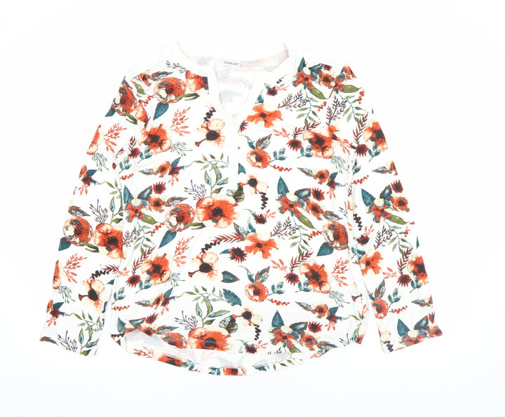 Damart Womens Multicoloured Floral Henley Long Sleeve Top Size S