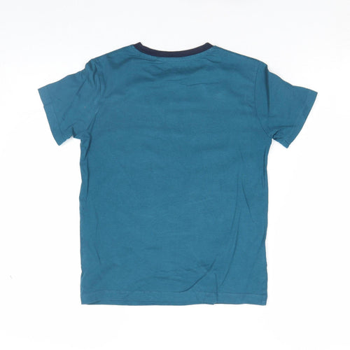 Next Boys Blue Graphic Skateboarding T-Shirt 8 Years Cotton Crew Neck