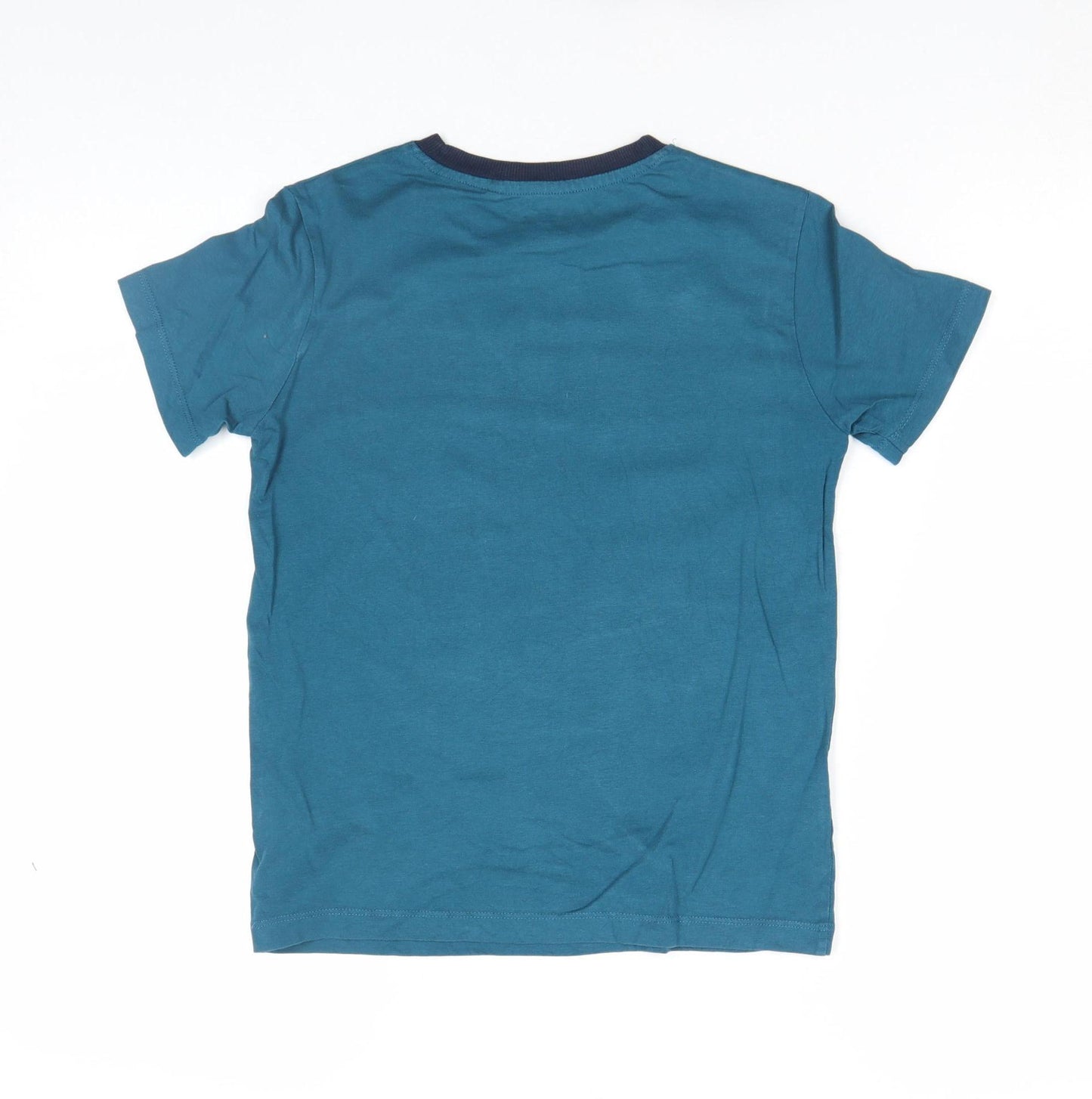 Next Boys Blue Graphic Skateboarding T-Shirt 8 Years Cotton Crew Neck