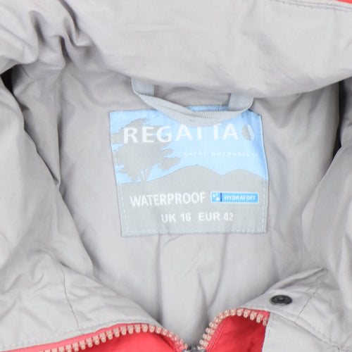 Regatta Women's Red Waterproof Rain Coat Jacket Size 16