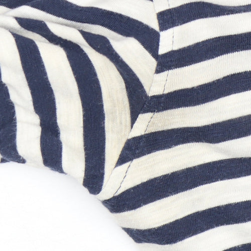 Luke Men's Blue White Striped Nautical Crew Neck Cotton T-Shirt XL