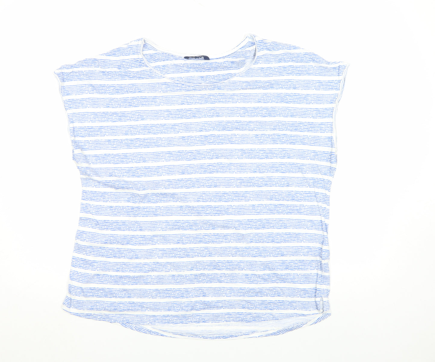 Next Women’s Blue Striped Cotton Blend Sleeveless T-Shirt Size 14