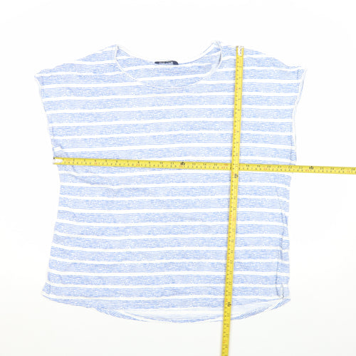 Next Women’s Blue Striped Cotton Blend Sleeveless T-Shirt Size 14