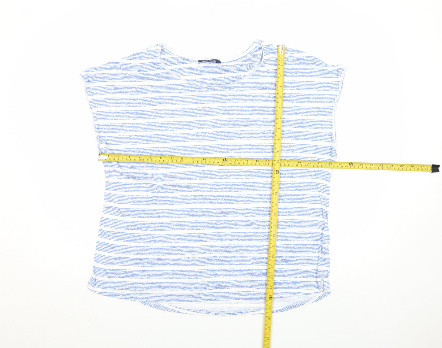 Next Women’s Blue Striped Cotton Blend Sleeveless T-Shirt Size 14