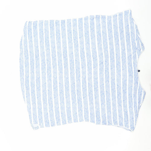 Next Women’s Blue Striped Cotton Blend Sleeveless T-Shirt Size 14