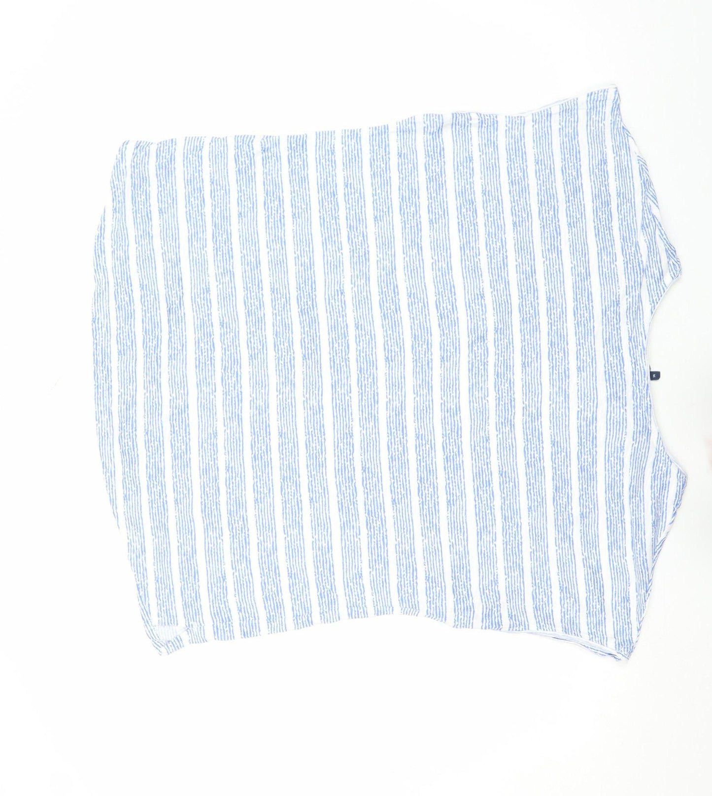 Next Women’s Blue Striped Cotton Blend Sleeveless T-Shirt Size 14