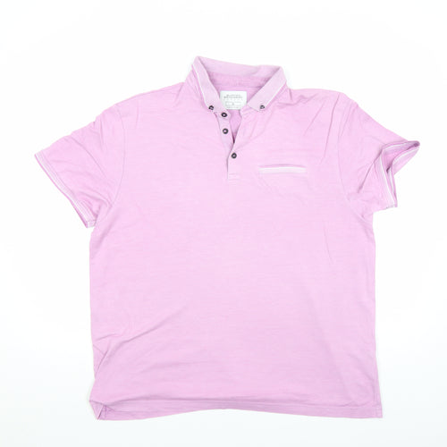Burton Menswear London Men's Pink Cotton Polo Shirt XL