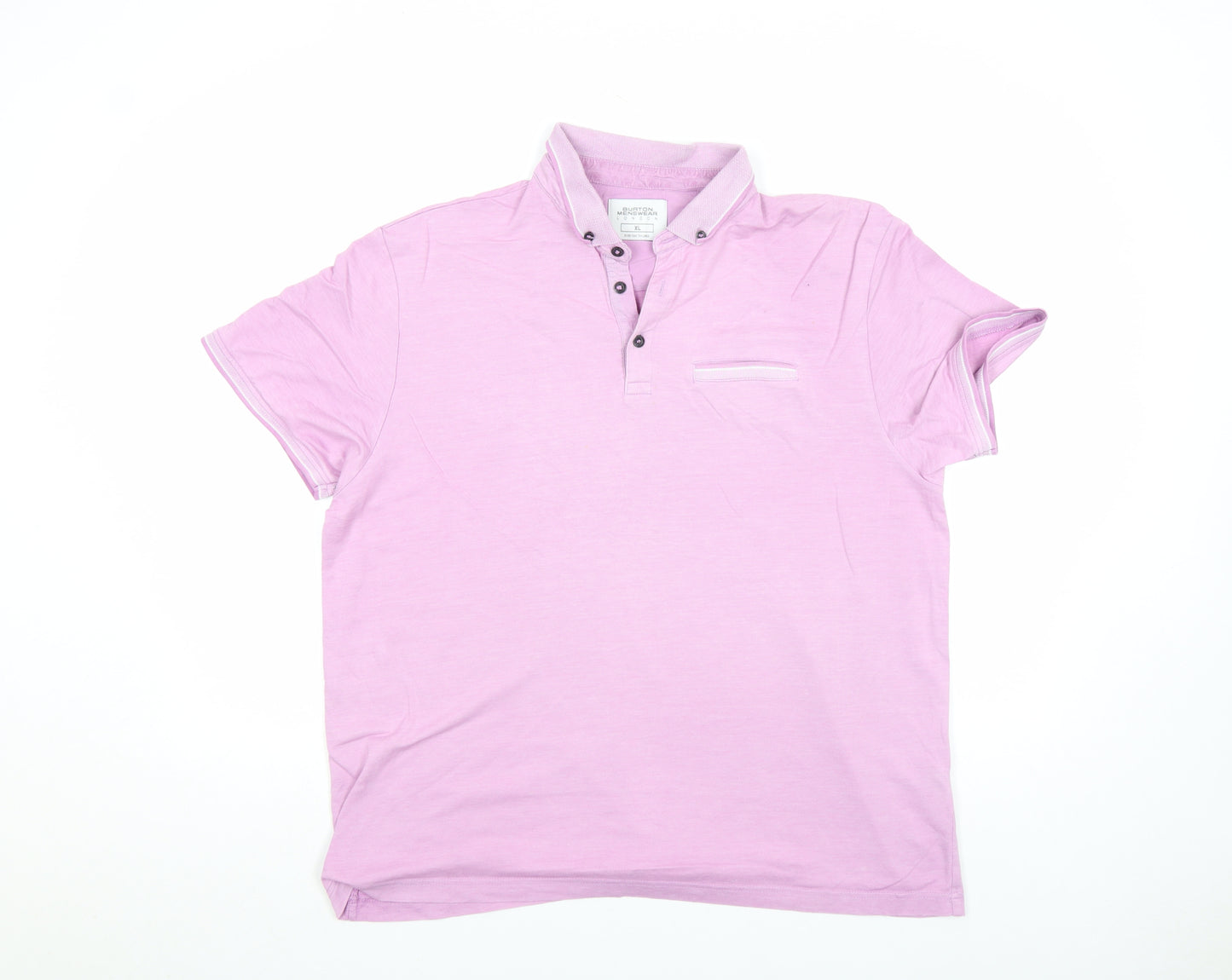 Burton Menswear London Men's Pink Cotton Polo Shirt XL