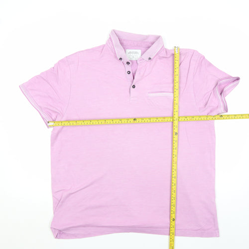 Burton Menswear London Men's Pink Cotton Polo Shirt XL