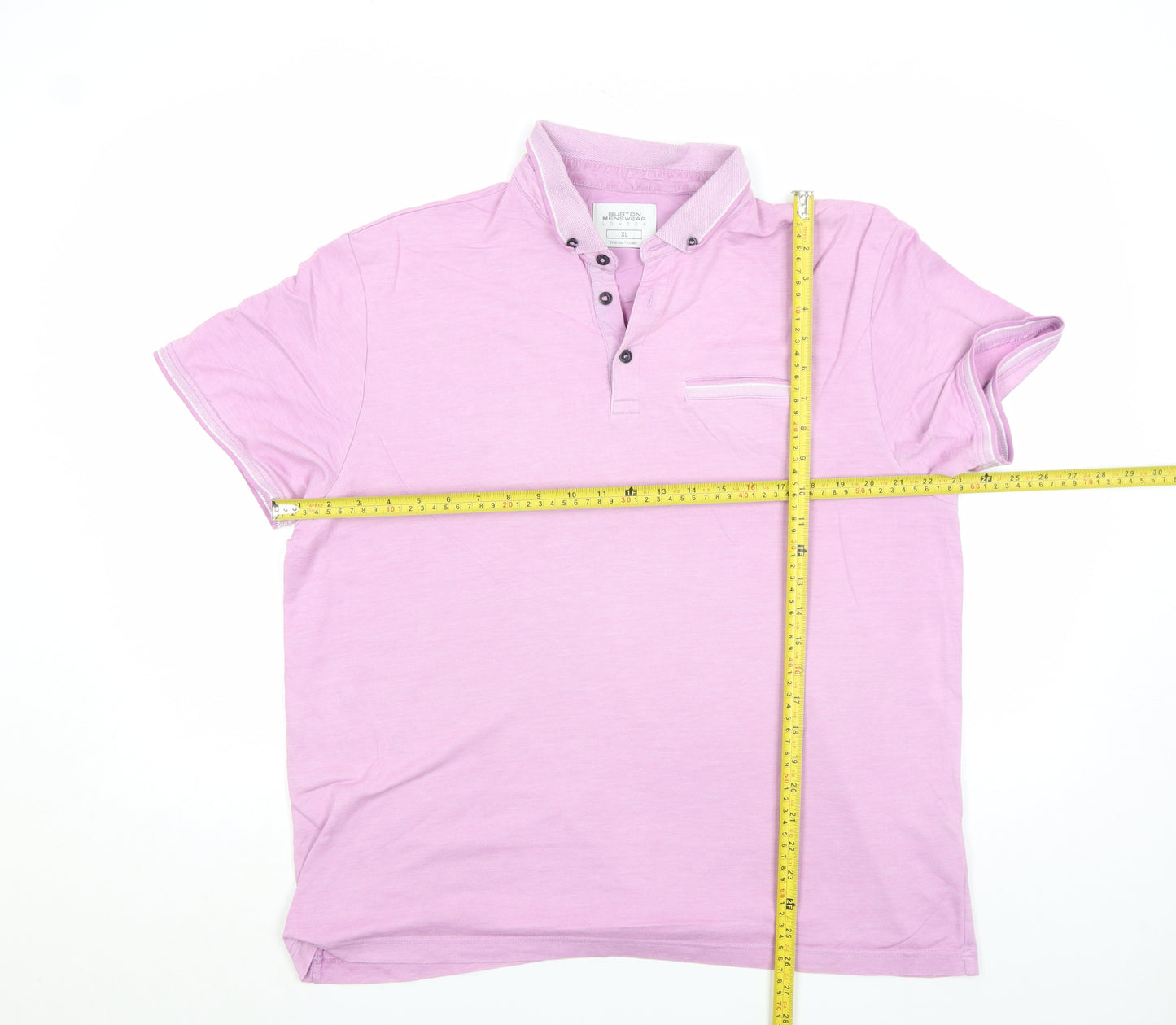 Burton Menswear London Men's Pink Cotton Polo Shirt XL
