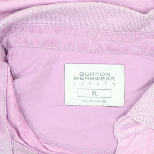 Burton Menswear London Men's Pink Cotton Polo Shirt XL