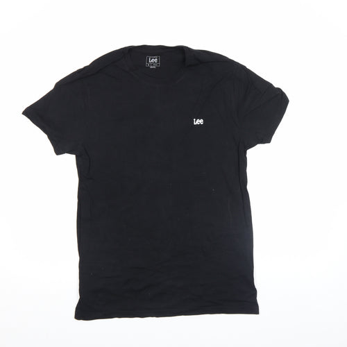 Lee Men's Black Slim Fit Cotton Crew Neck T-Shirt M