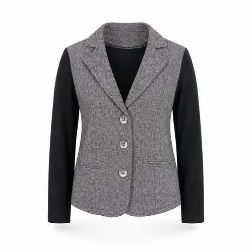 Nwillow Women Grey Tweed Blazer Jacket M Long Sleeve Classic Workwear